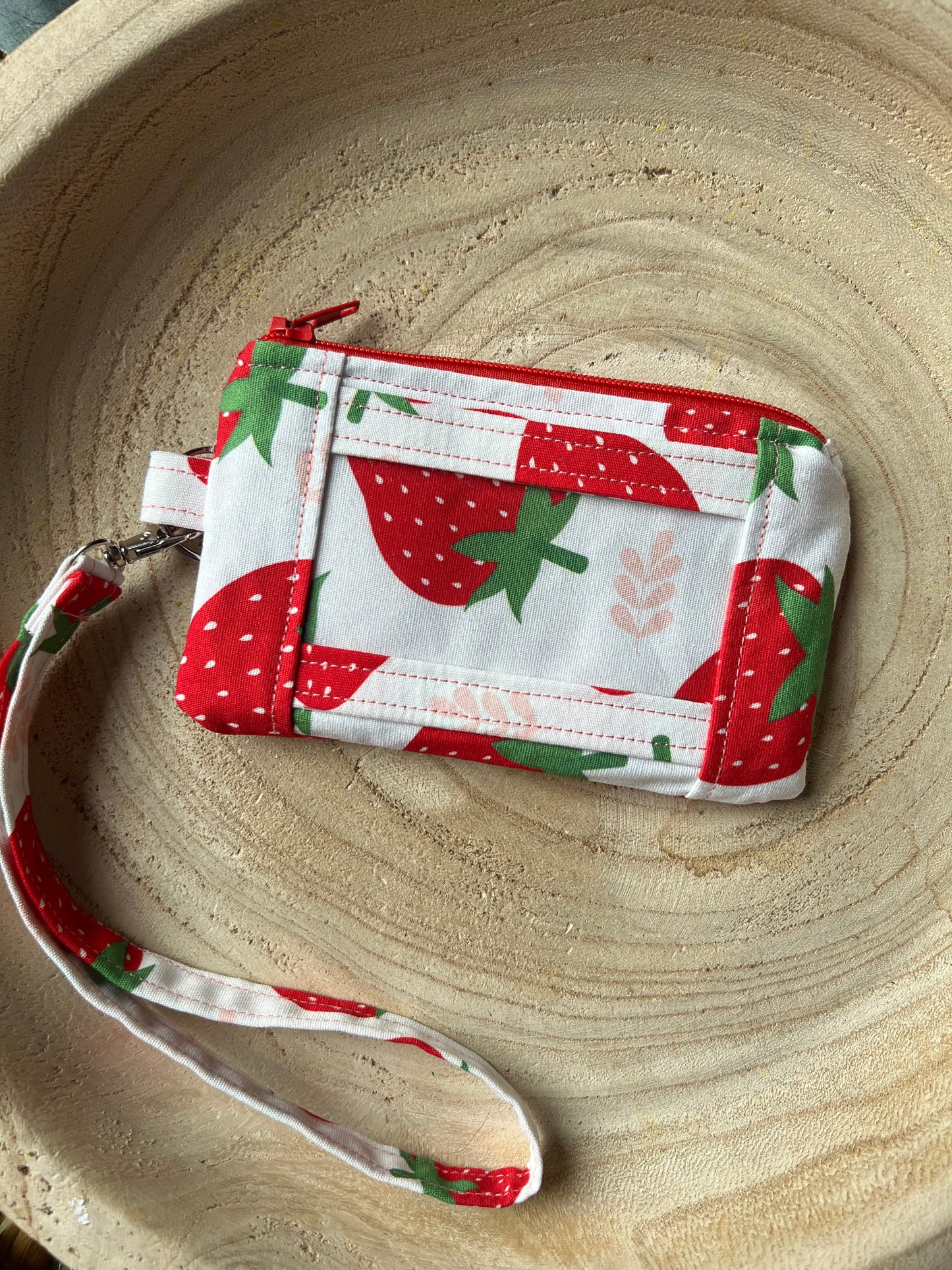 Strawberry Wristlet and Wallet Pouch