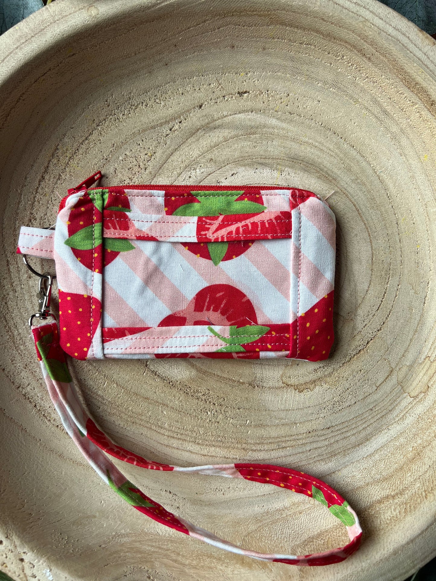 Strawberry Wristlet and Wallet Pouch