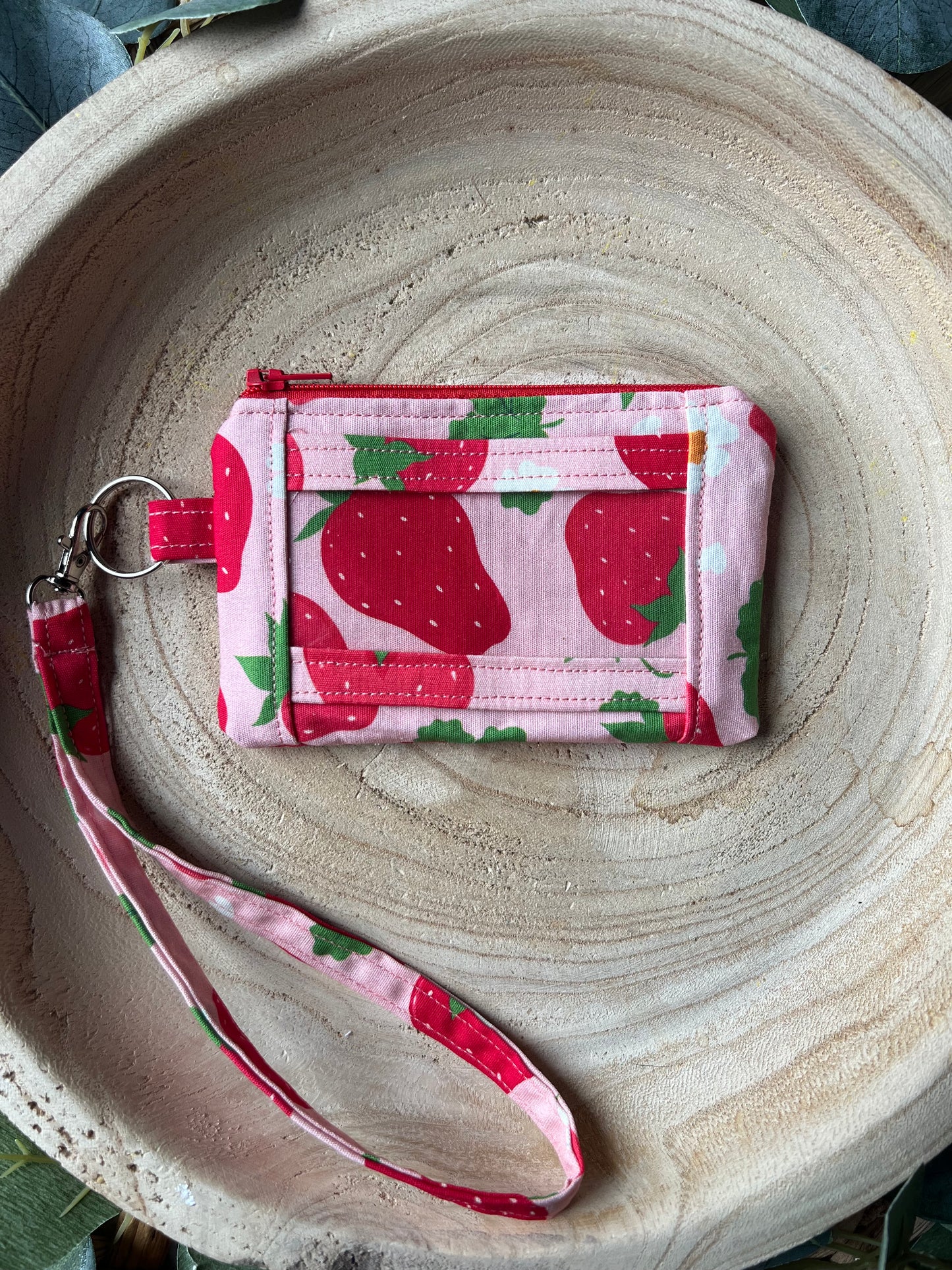 Strawberry Wristlet and Wallet Pouch
