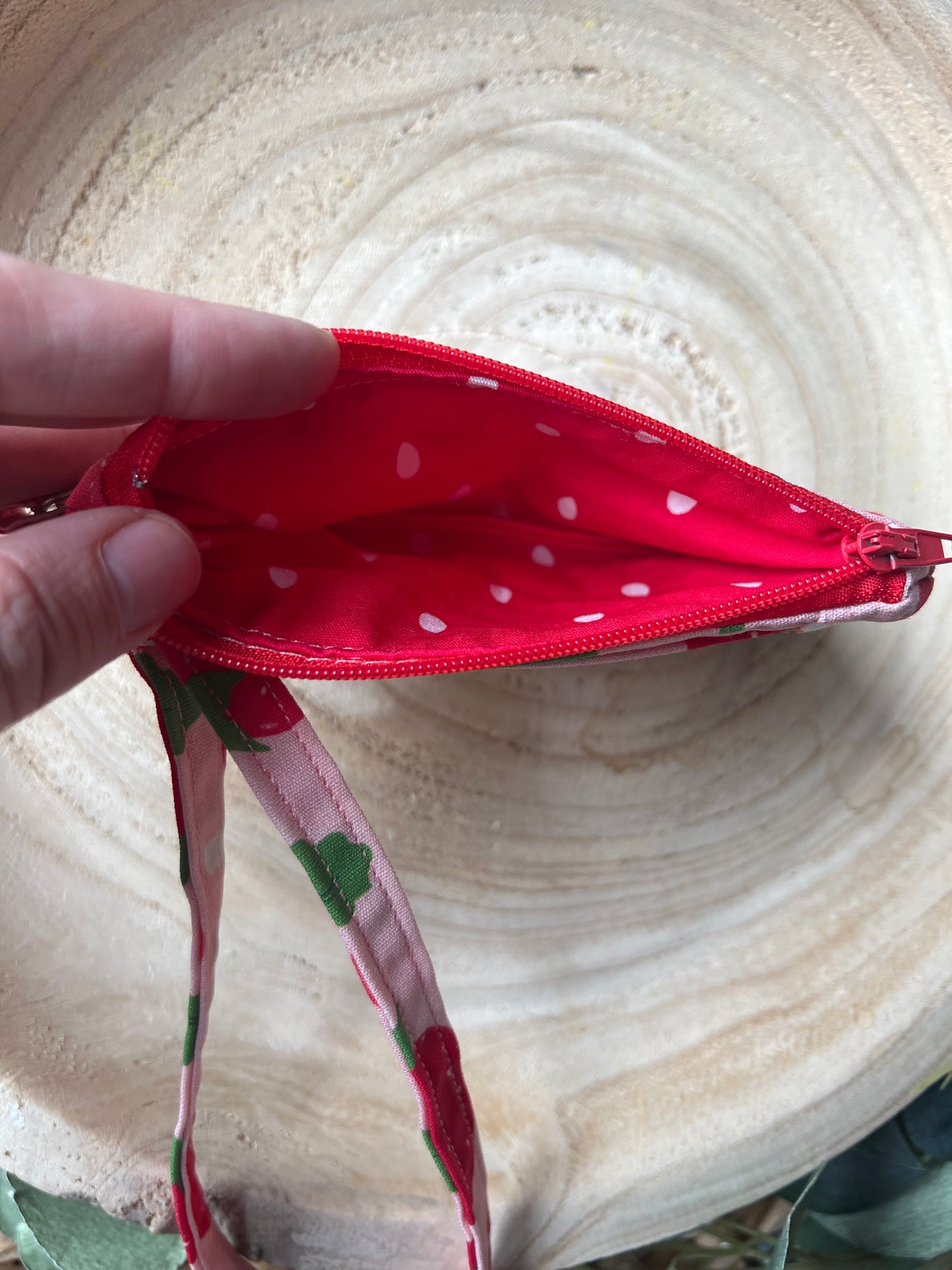 Strawberry Wristlet and Wallet Pouch