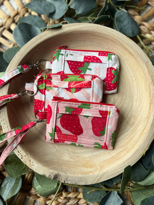 Strawberry Wristlet and Wallet Pouch